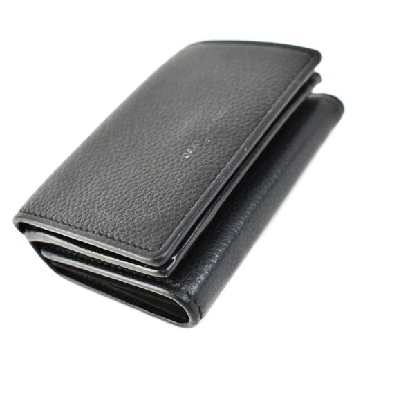 SAINT LAURENT Black Leather & Logo Small Wallet mn - Picture 5 of 9